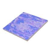 Camouflage pastel blauw Abstract patroon Tegeltje (Zijkant)