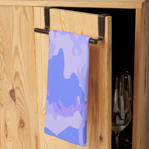 Camouflage pastel blauw Abstract patroon Theedoek