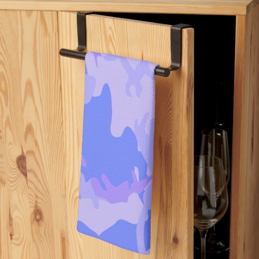 Camouflage pastel blauw Abstract patroon Theedoek (Derde Gevouwen)