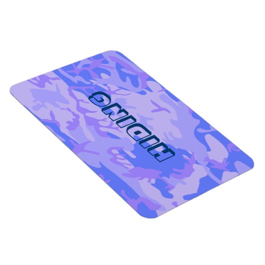 Camouflage Pastel Blauw Abstract Patroon Verbergen Magneet (Rechterzijde)