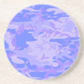 Camouflage pastel blauw Abstract patroon Zandsteen Onderzetter (Voorkant)