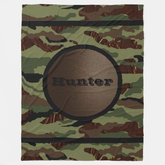 Camouflage Patroon 1 Fleece Deken-Hunter Deken (Voorkant)