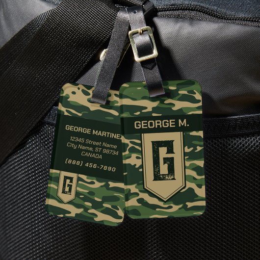 Camouflage Patroon Bagagelabel voor Man/Vader