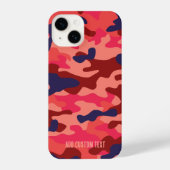 Camouflage Patroon - Blauw koraal met bloktekst iPhone Hoesje (Achterkant)