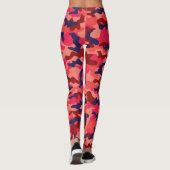 Camouflage Patroon - Blauw koraal met bloktekst Leggings (Achterkant)