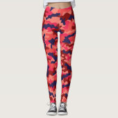 Camouflage Patroon - Blauw koraal met bloktekst Leggings (Voorkant)