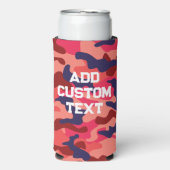 Camouflage Patroon - Blauw koraal met bloktekst Seltzer Blikjeskoeler (Seltzer Voorkant)