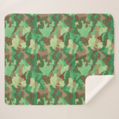 Camouflage Patroon, Groen, Bruin en Tan Sherpa Deken (Voorkant (horizontaal))