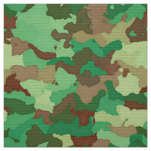 Camouflage Patroon, Groen, Bruin en Tan Stof