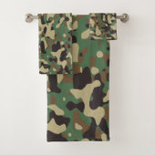 Camouflage Patroon Groen Leger Vermoeidheid Ontwer Bad Handdoek (Insitu)