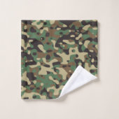 Camouflage Patroon Groen Leger Vermoeidheid Ontwer Bad Handdoek (Wasdoekje)