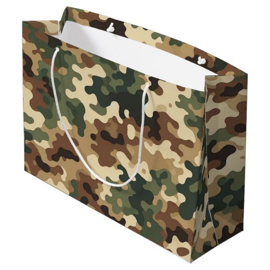 Camouflage-patroon Groot Cadeauzakje (Achterkant Gekanteld)
