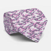 Camouflage Patroon in dubbel grijs en roze Stropdas (Opgerold)