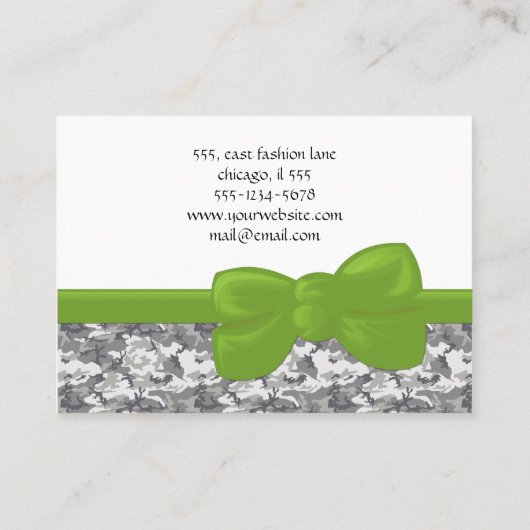 Camouflage Patroon, Militair Patroon, Camo, Leger Visitekaartje (Achterkant)