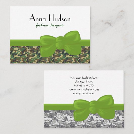 Camouflage Patroon, Militair Patroon, Camo, Leger Visitekaartje (Voorkant / Achterkant)