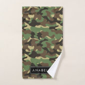 Camouflage Patroon, Militaire Patroon, Jouw naam Bad Handdoek (Handdoek)