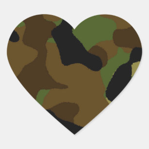 Camouflage-patroon van het Militair Groene Leger Hart Sticker