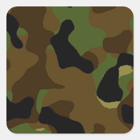 Camouflage-patroon van het Militair Groene Leger Vierkante Sticker (Voorkant)