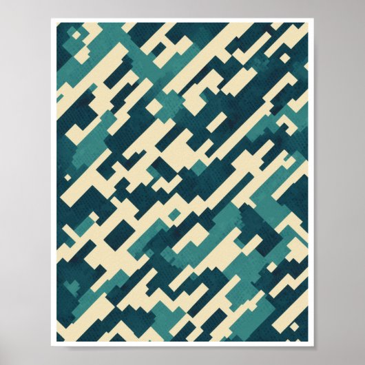 Camouflage Patroon Vector Art Wall Poster Decor (Voorkant)