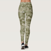 Camouflage Patroon voor groene, aardekleurige kleu Leggings (Achterkant)