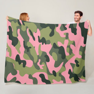 Camouflage-patroon voor roze Groene Leger Fleece Deken