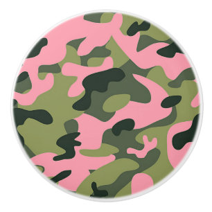 Camouflage-patroon voor roze Groene Leger Keramische Knop