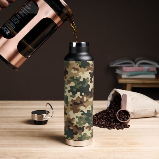 Camouflage-patroon Waterfles (Koffie)