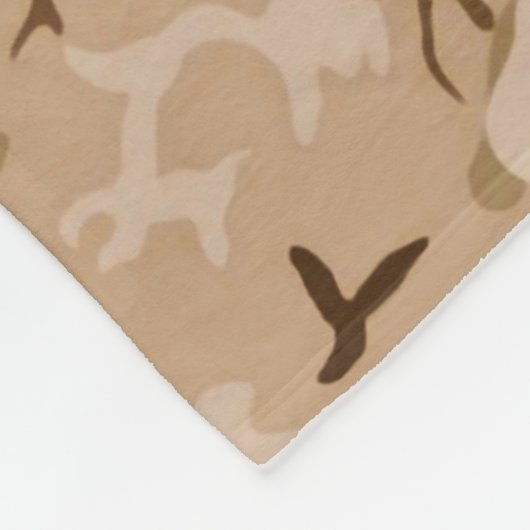 Camouflage Patroon, Woestijn Tan en Bruin Fleece Deken (Hoek)