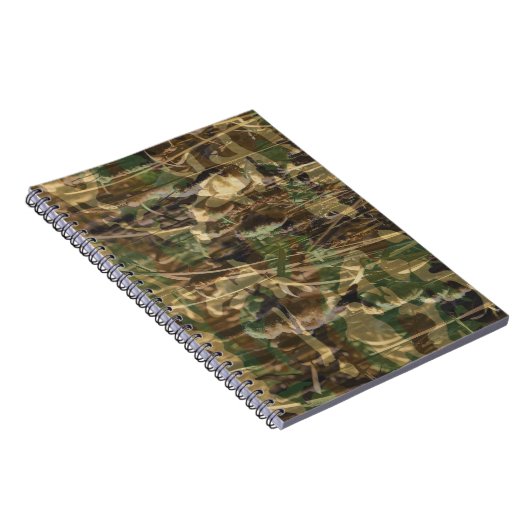 Camouflage Pattern Green Brown Notitieboek (Rechterzijde)