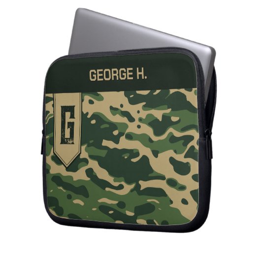 Camouflage Pattern Laptop Sleeve (Voorkant Links)
