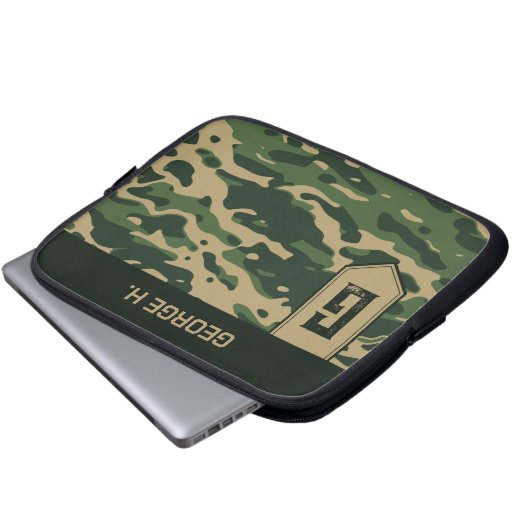 Camouflage Pattern Laptop Sleeve (Voorkant onderkant)