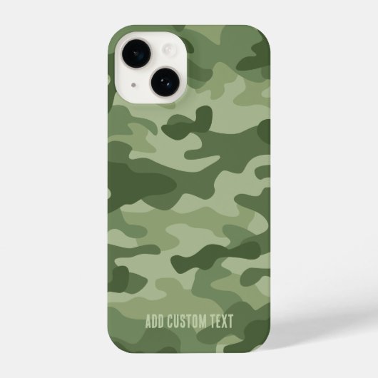 Camouflage Pattern - Shades of Green - Block Text iPhone Hoesje (Achterkant)