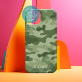 Camouflage Pattern - Shades of Green - Block Text iPhone Hoesje