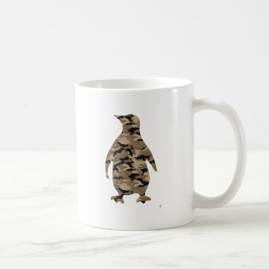 Camouflage Penguin Silhouette Koffiemok (Rechts)