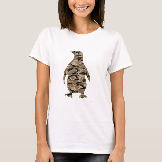Camouflage Penguin Silhouette T-shirt (Voorkant)
