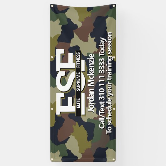 Camouflage Personal Fitness Trainer Monogram Logo Spandoek (Verticaal)