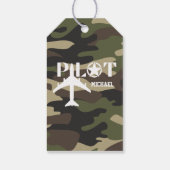 Camouflage Pilot typografie, gepersonaliseerd Cadeaulabel (Achterkant)