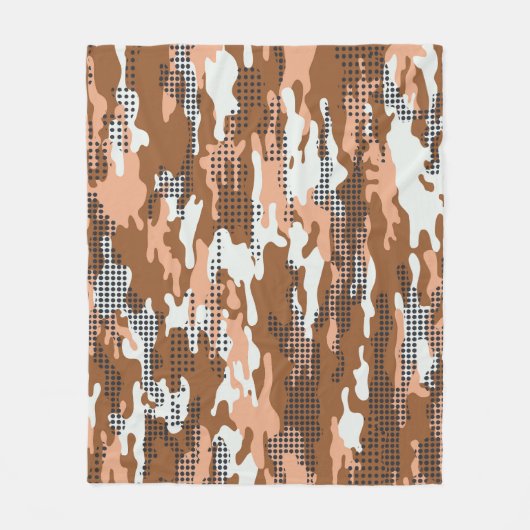 Camouflage Polka Dot: Abstract naadloos. Fleece Deken (Voorkant)