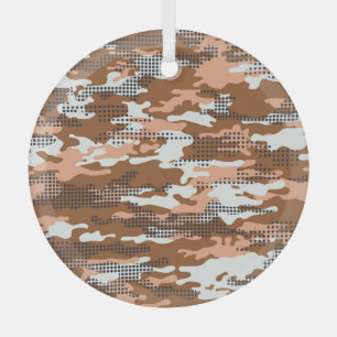 Camouflage Polka Dot: Abstract naadloos. Glas Ornament