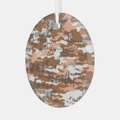 Camouflage Polka Dot: Abstract naadloos. Glas Ornament (Voorkant links)