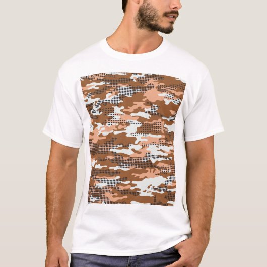 Camouflage Polka Dot: Abstract naadloos. T-shirt (Voorkant)