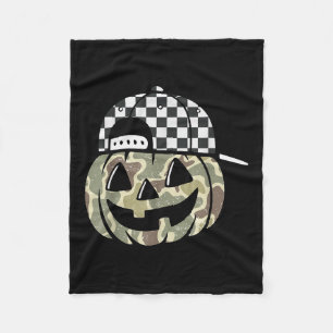Camouflage Pompoen Jack O Lantaarn Gezicht Camoufl Fleece Deken