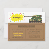 Camouflage Print Tank Boy Birthday Party Kaart (Voorkant)