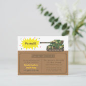 Camouflage Print Tank Boy Birthday Party Kaart (Staand voorkant)