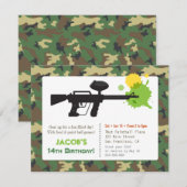 Camouflage Print Verfbal Verjaardagsfeest Kaart (Voorkant / Achterkant)