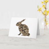 Camouflage Rabbit Silhouette Kaart (Gele Bloem)