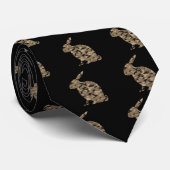 Camouflage Rabbit Silhouette Stropdas (Opgerold)