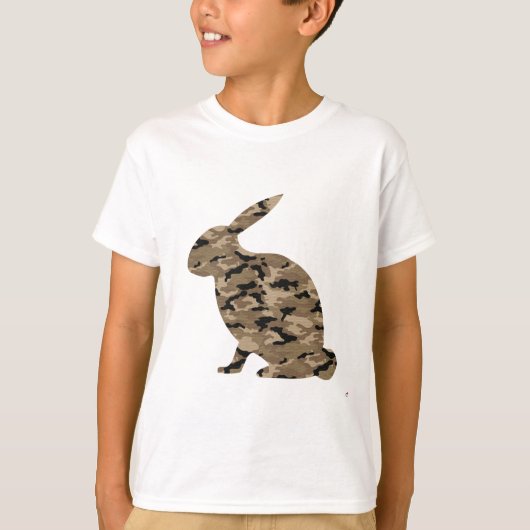 Camouflage Rabbit Silhouette T-shirt (Voorkant)