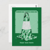 Camouflage rode kegel grappig verkeer kegel briefkaart (Voorkant / Achterkant)