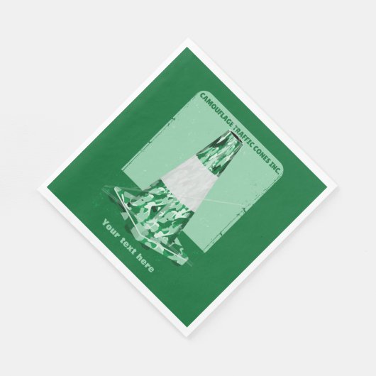 Camouflage rode kegel grappig verkeer kegel servet (Hoek)